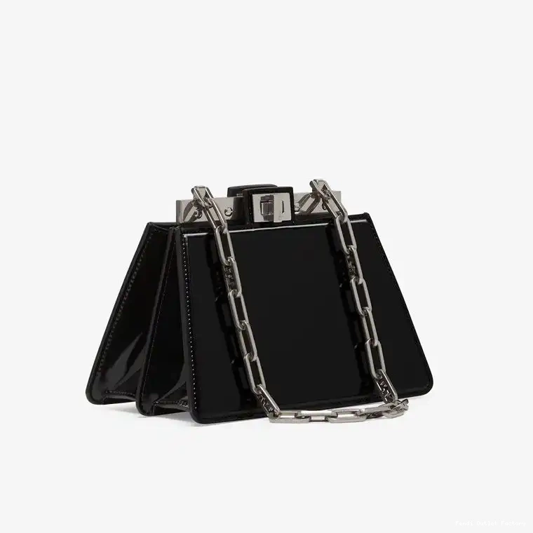 HOT Black Cut Calf Mini Peekaboo Bag Fendi In Leather 0502